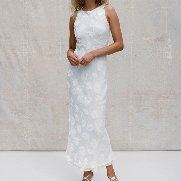 Realisation Par Dresses & Skirts - Realisation Par The Carla Maxi Dress In Lily Devore Ivory Size S